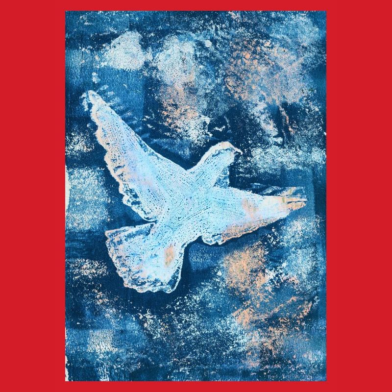 Blue bird in flight