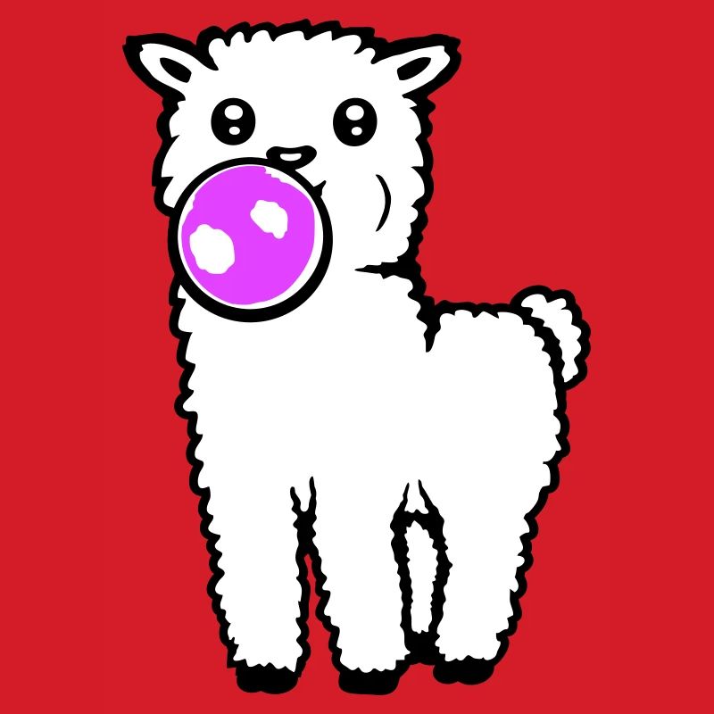 Lama Chewing-gum Debout Corps entier Devant mignon Cool