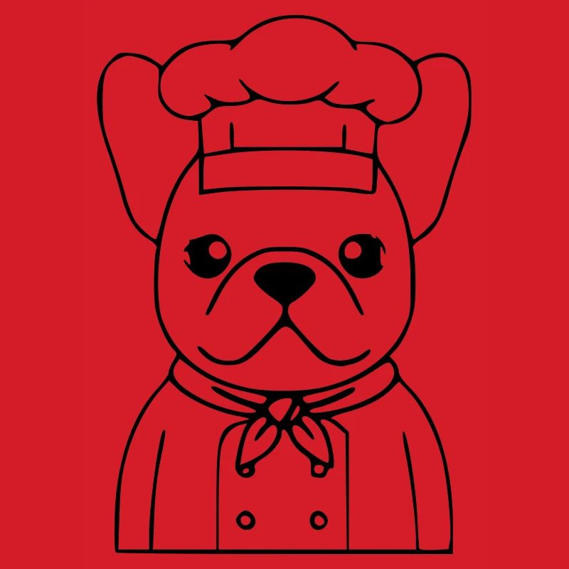 Frenchie Koch Bäcker Outline
