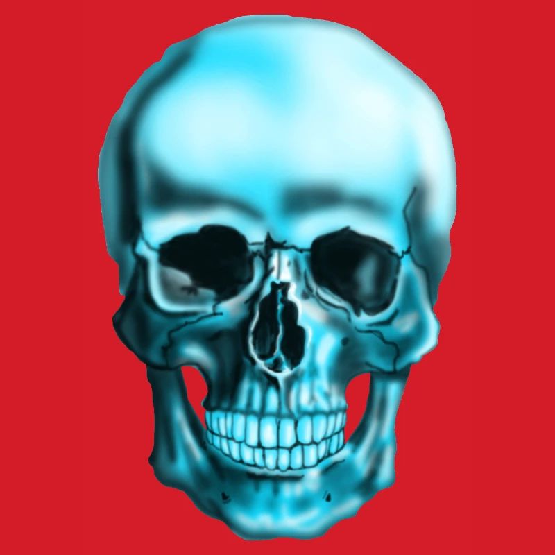 Blauer Schädel Neonprint