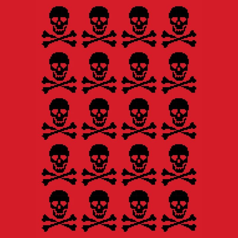 pixelated skulls pattern