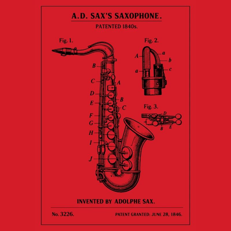 Conception du brevet du plan d’instrument de saxophone