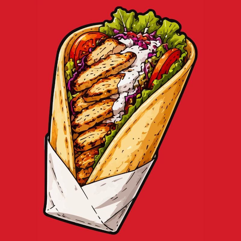 Chicken Wrap Illustration