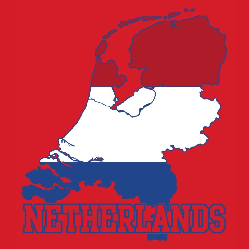 Netherlands Flag Map Silhouette