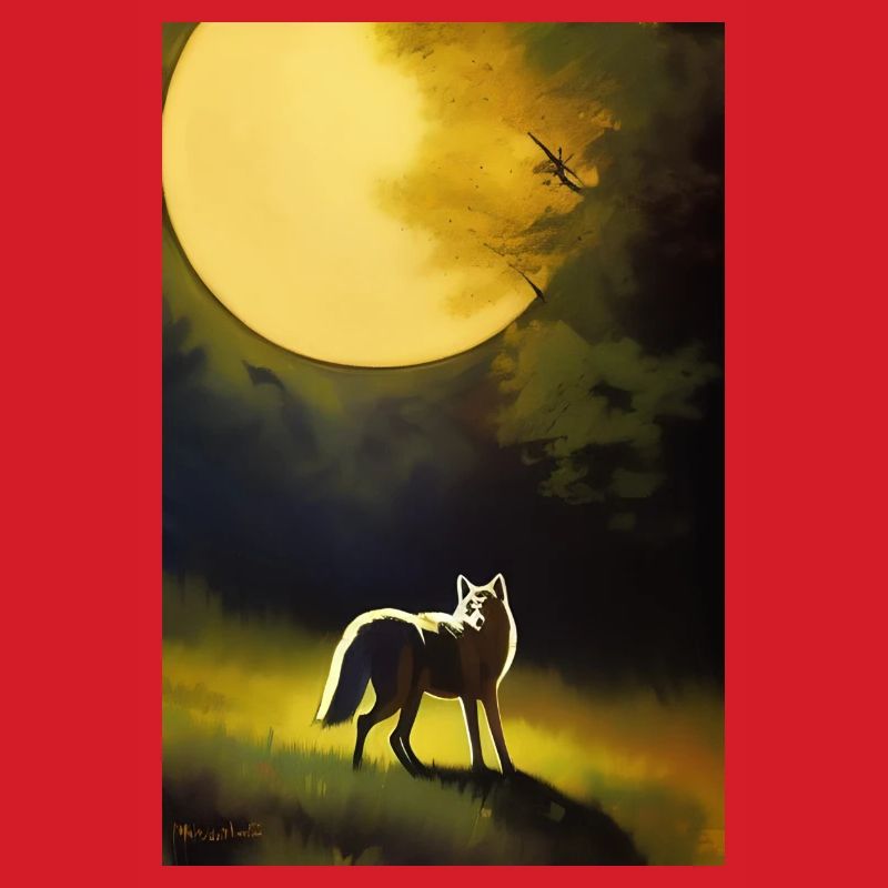 Wolf und Mond