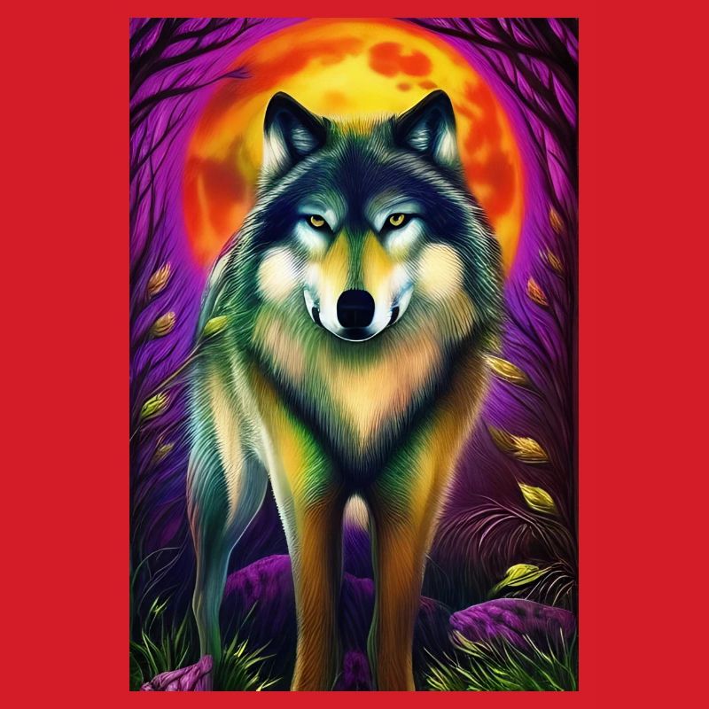 Wolf and Moon