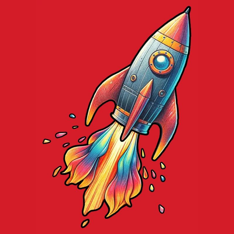 Fusée couleur avec couleurs de feu