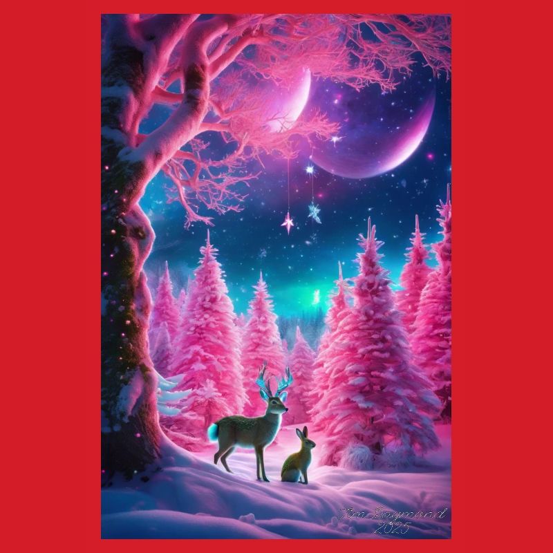 Neon Winter Deer Dream