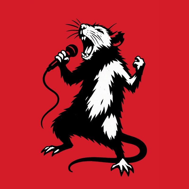 Rat Singer with Microphone