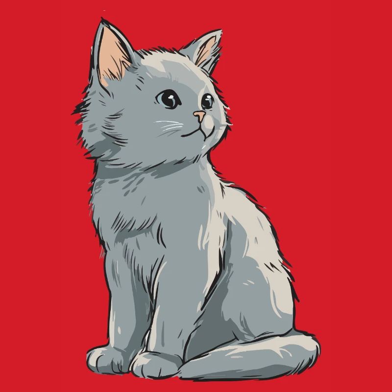 Graues Samtkätzchen Illustration