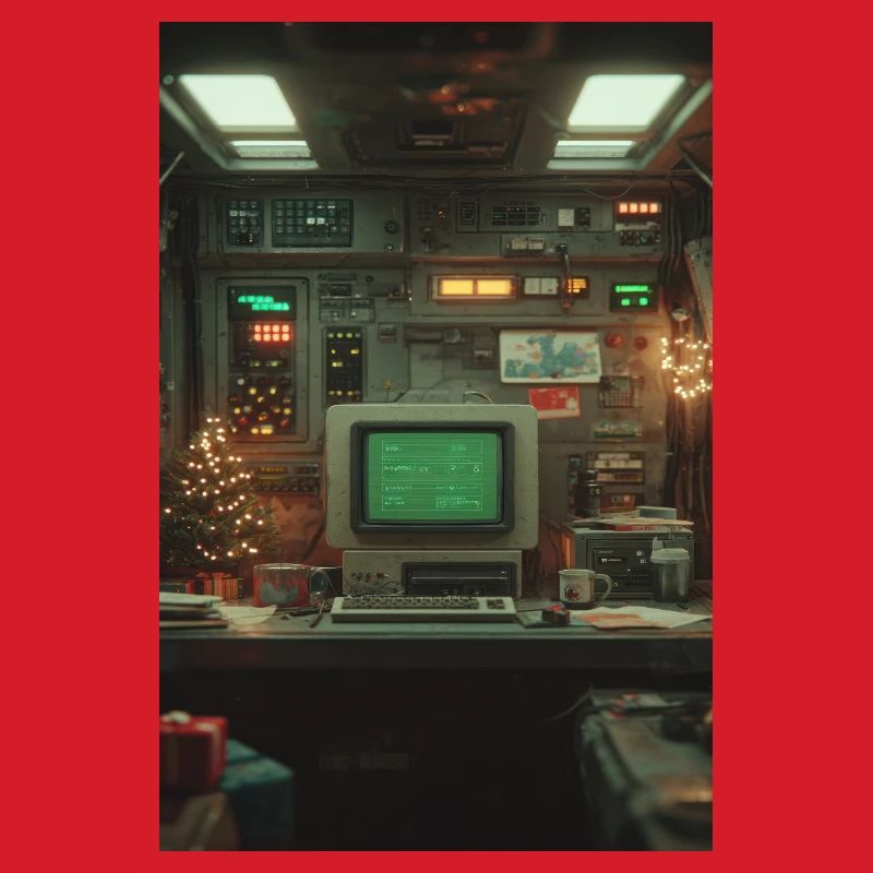 Retro Computerkonsole Holiday Glow