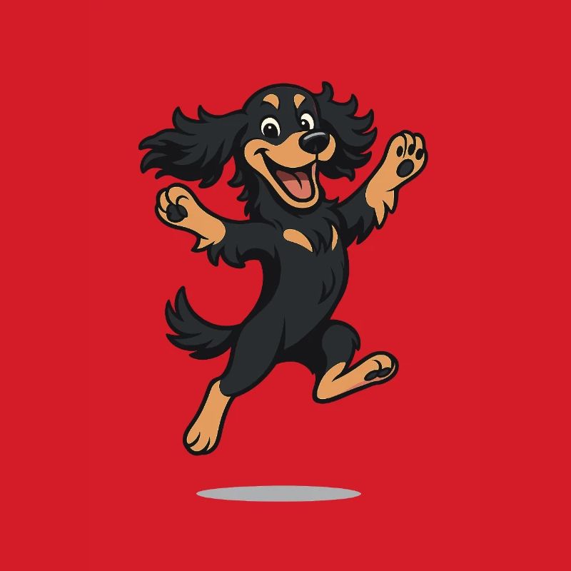 Hüpfender Cartoon Cocker Spaniel
