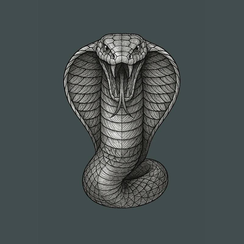 Kobra Graphitlinien-Illustration