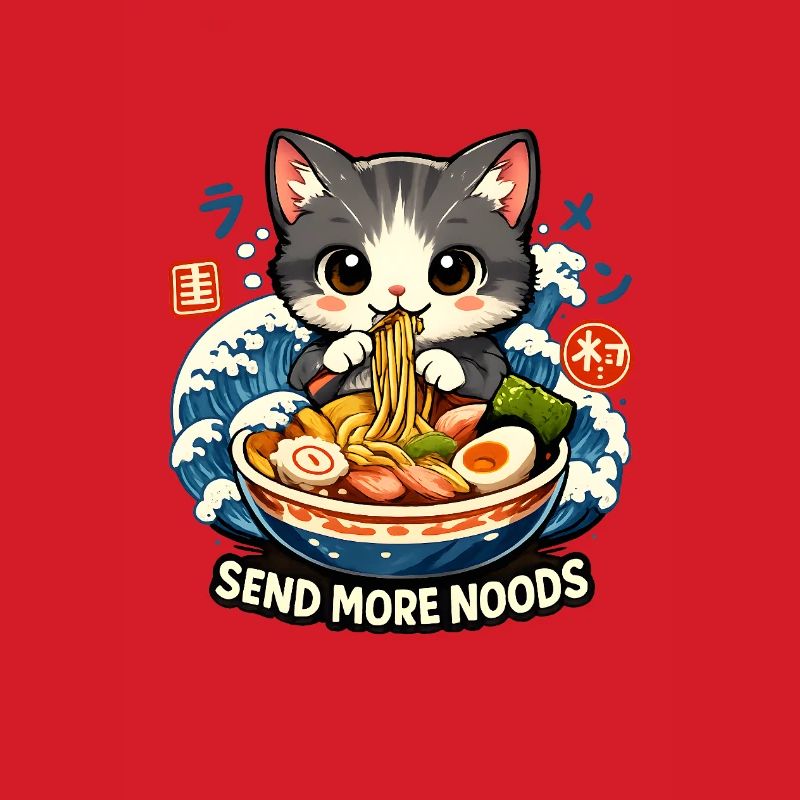 Send Noods Ramen Meme Neko