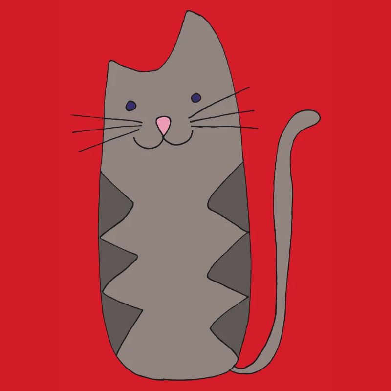 Zickzack-Katze Grau