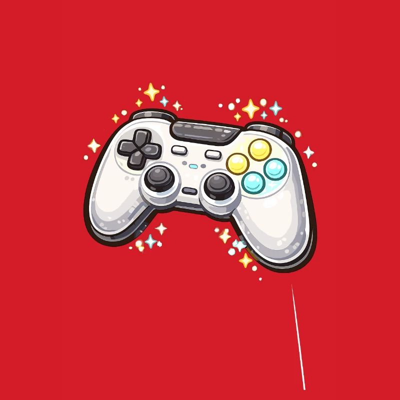 Glowing game controller with stardust