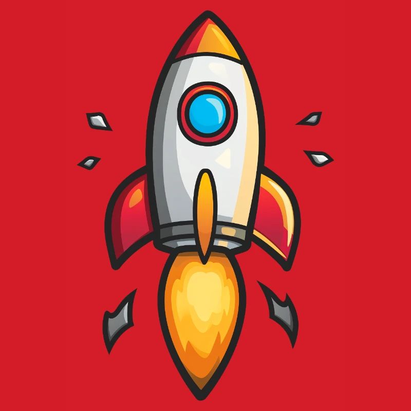 Cartoon Rakete Farbexplosion