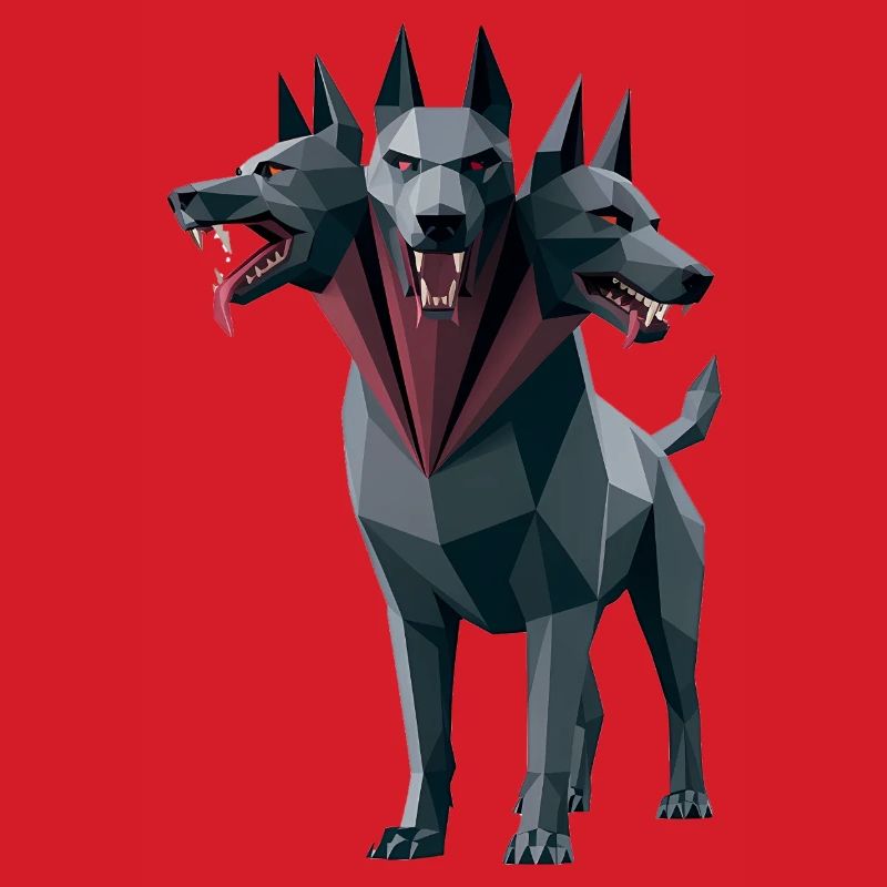 Cerberus - Cooles Low-Poly-Logo