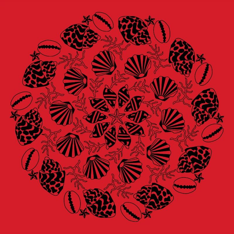 Shell Mandala black and white