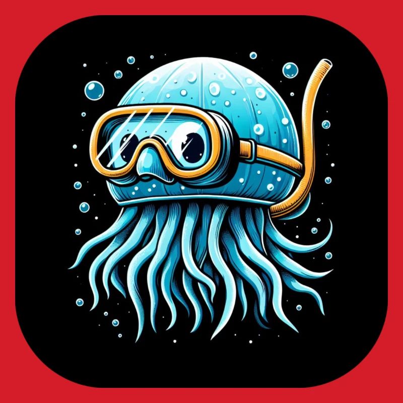 Krake mit Taucherbrille Comic
