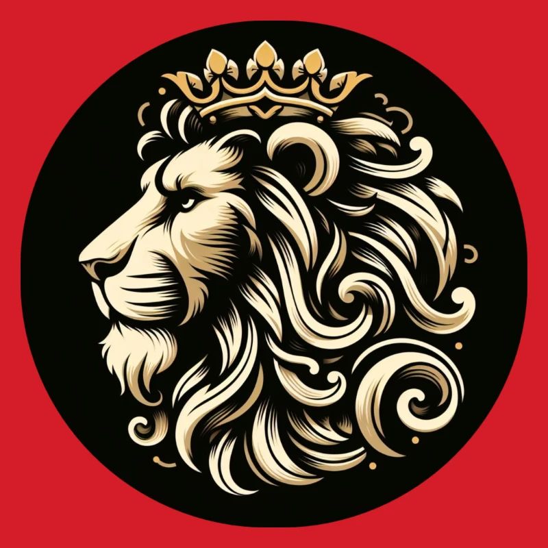 Löwe Tiger Kopf König Krone