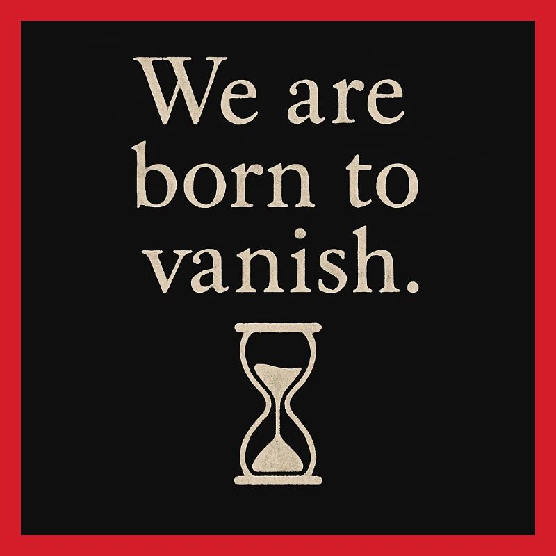 Vergänglichkeit Spruch mit Sanduhrdesign