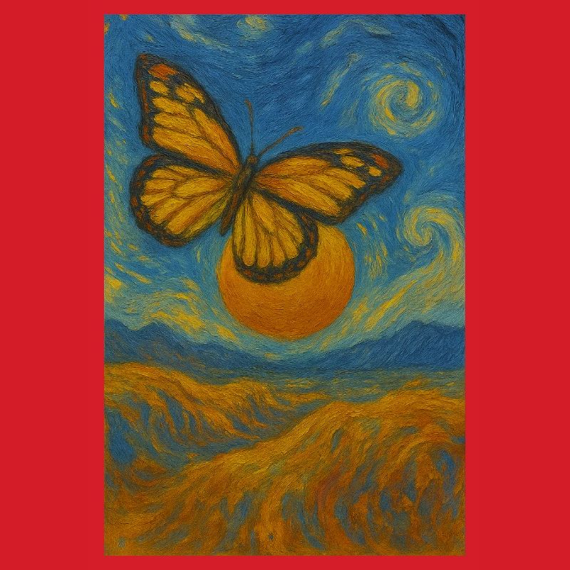 Papillon dans le style de Van Gogh