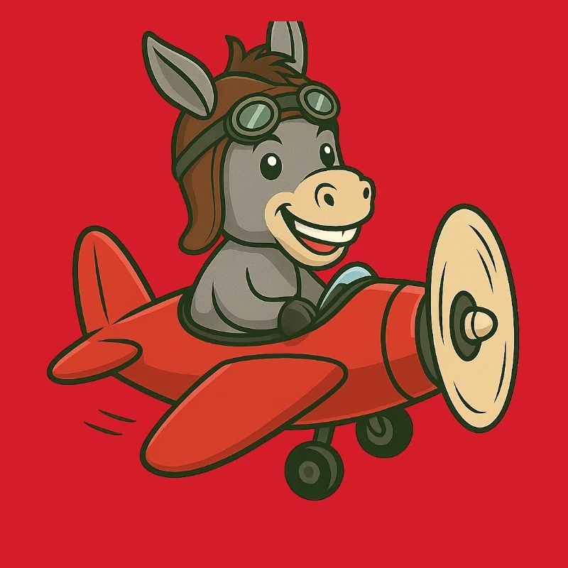 Verspielter Esel im Flugzeug Design