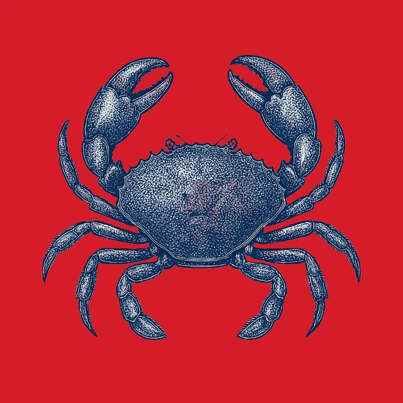 Detaillierte blaue Krabbe Illustration