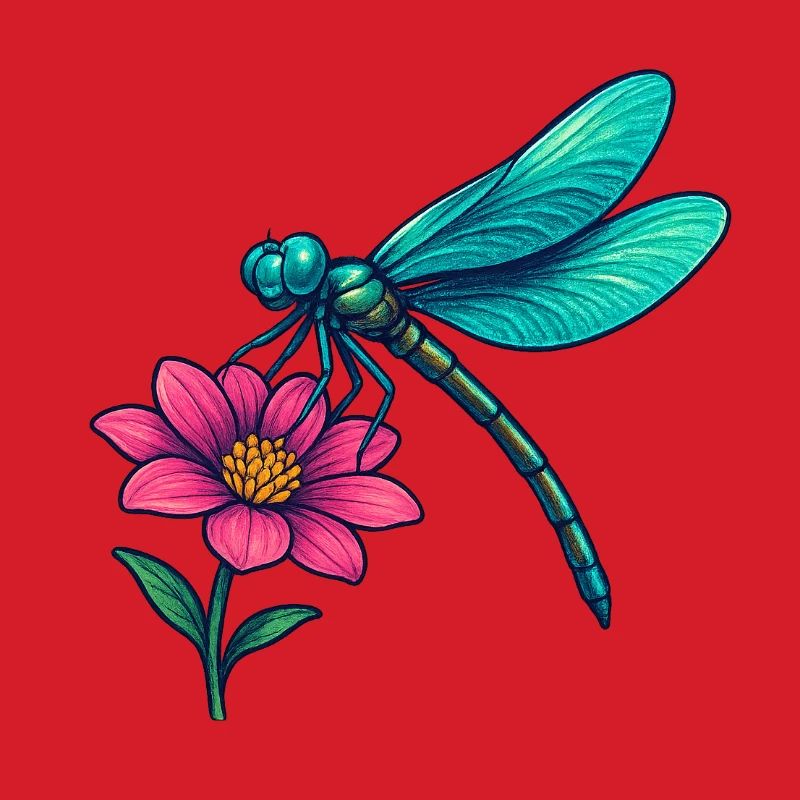 Libelle auf der Blume 