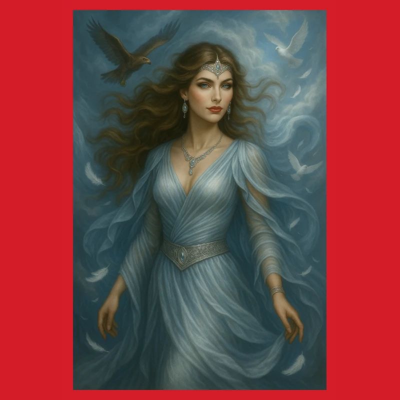 Déesse Céleste – Lumière et Oiseaux Blancs
