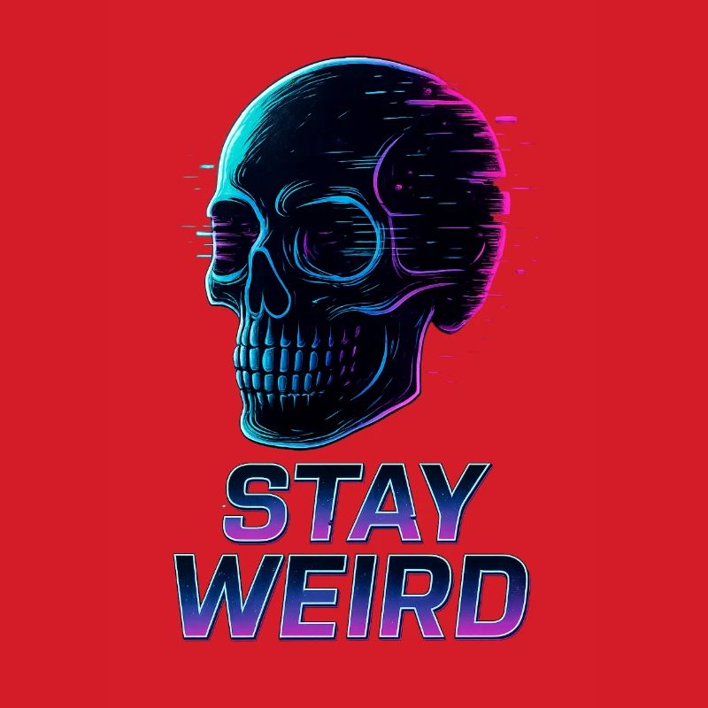 Stay Weird Neon Skull