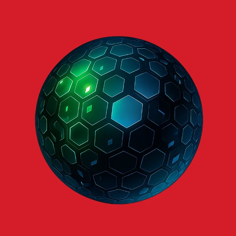 Neon Hexagon Sphere