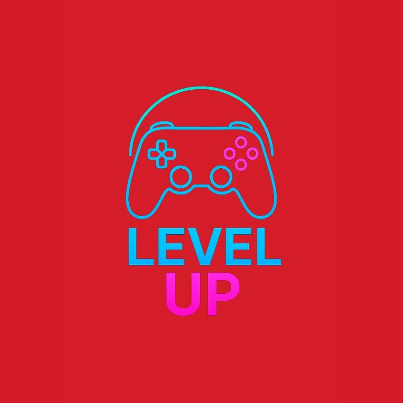 Level Up Neon Controller Graphics