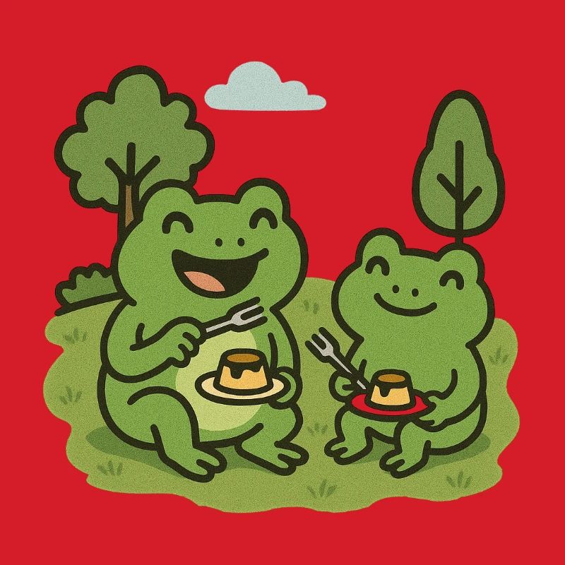 Eating pudding with a fork - frogs