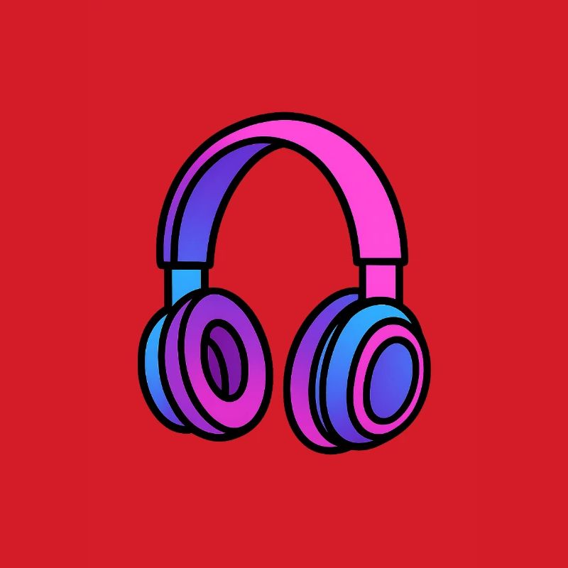 Neon Gradient Kopfhörer Illustration