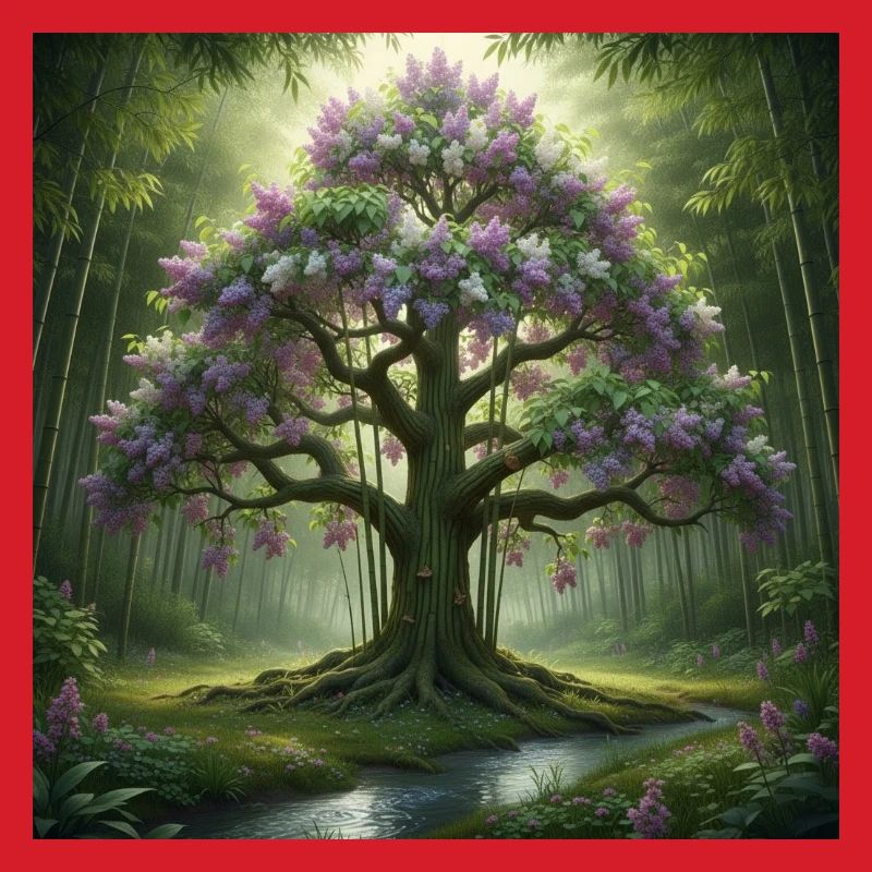Arbre forestier à fleurs de lilas