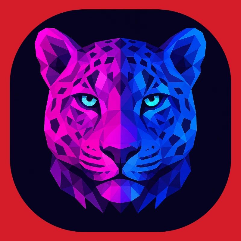 Neon Geometric Leopard