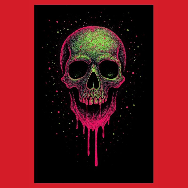 Deathhead – Psychedelischer Neonschädel