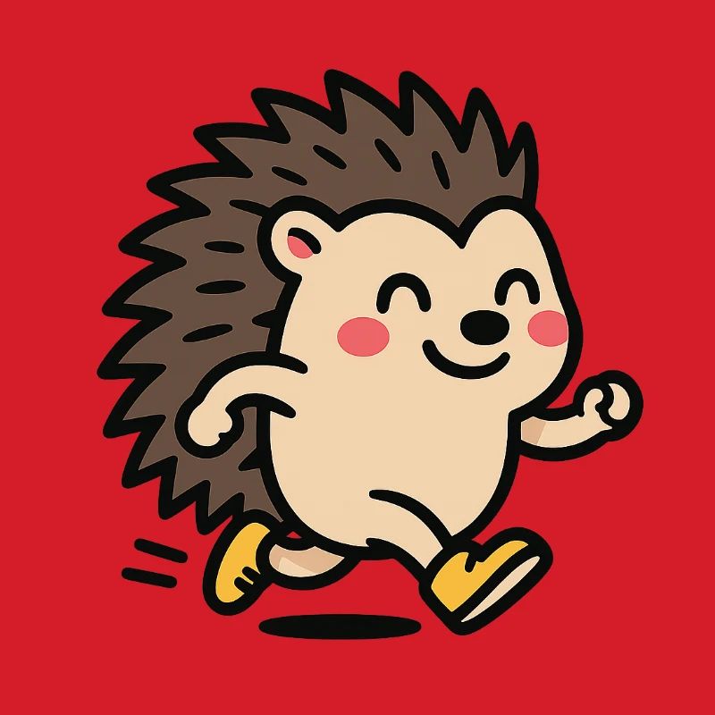 Hedgehog Sprinter Cute Mascot