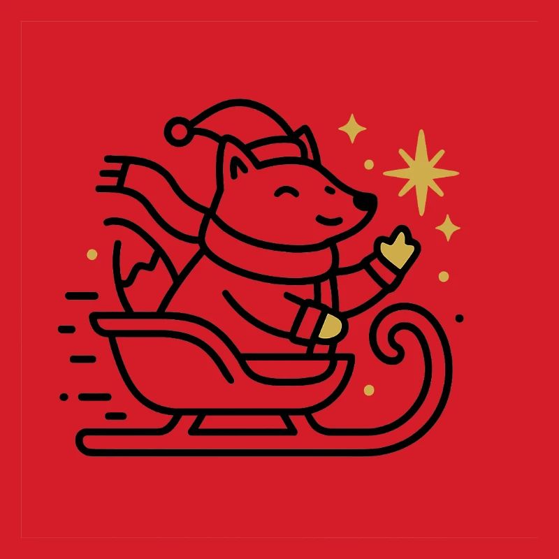 Christmas Mouse on Sleigh