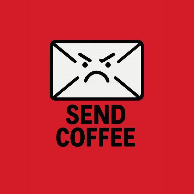 Wütender Brief mit Kaffee