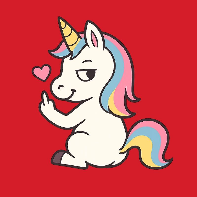 Freches Einhorn mit Herz – Süßes Unicorn Statement