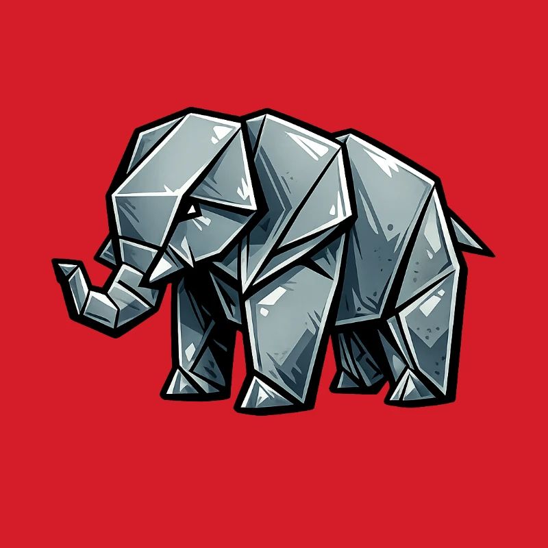 Origami Elephant Metallic