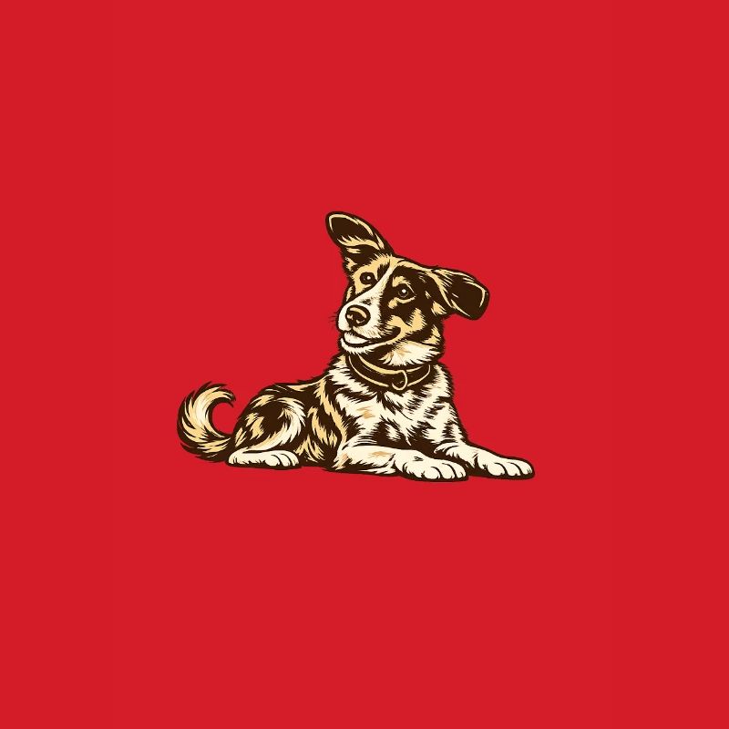 Karamellfarbener Hund liegend