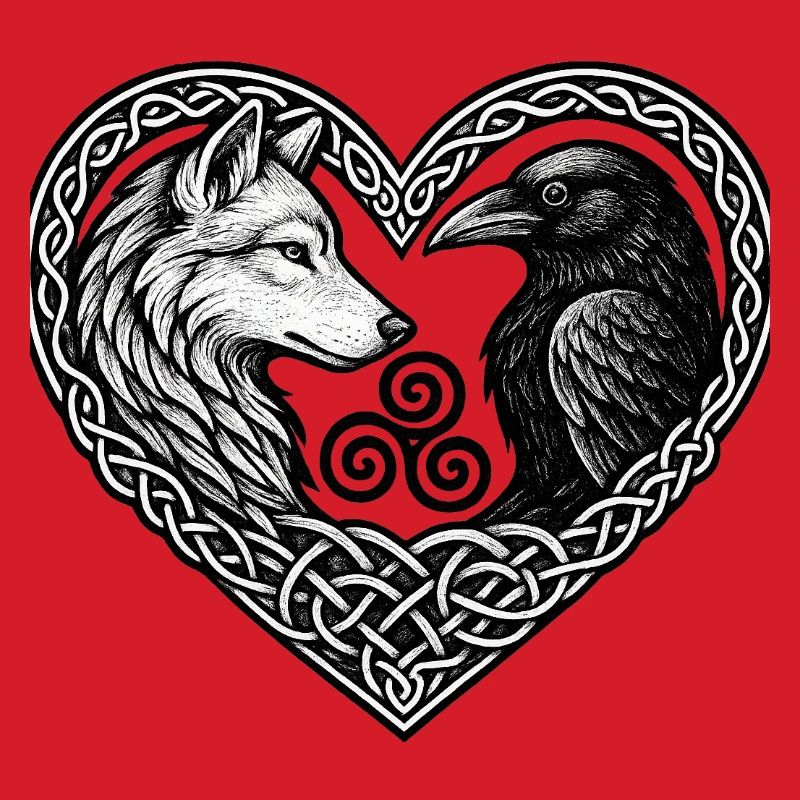 Celtic Heart: Wolf und Krähe