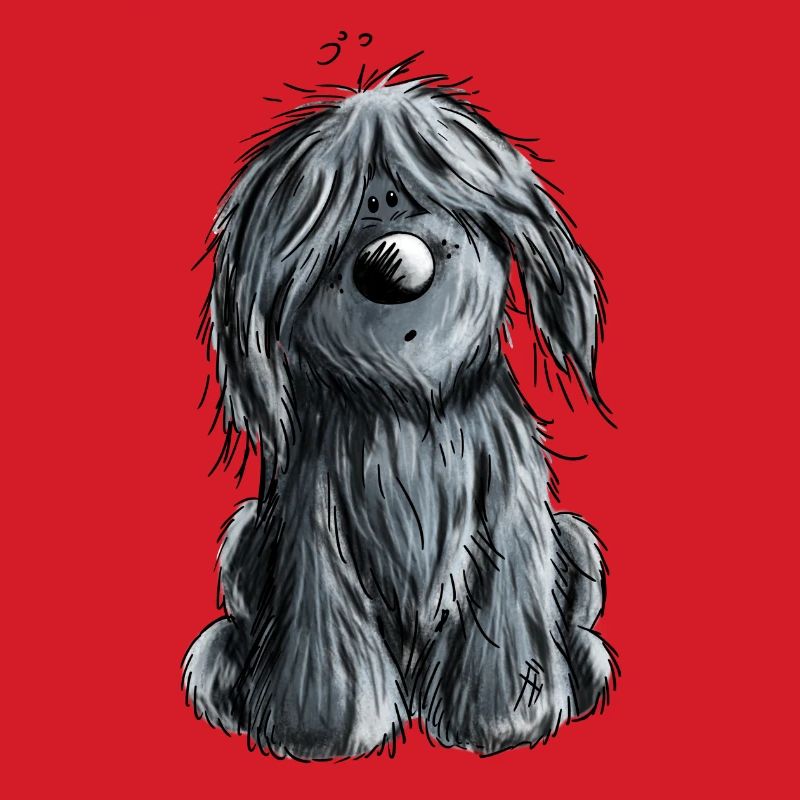 Knuffiger schwarzer Briard - Hund - Geschenk