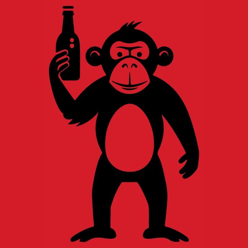 Affe mit Bierflasche