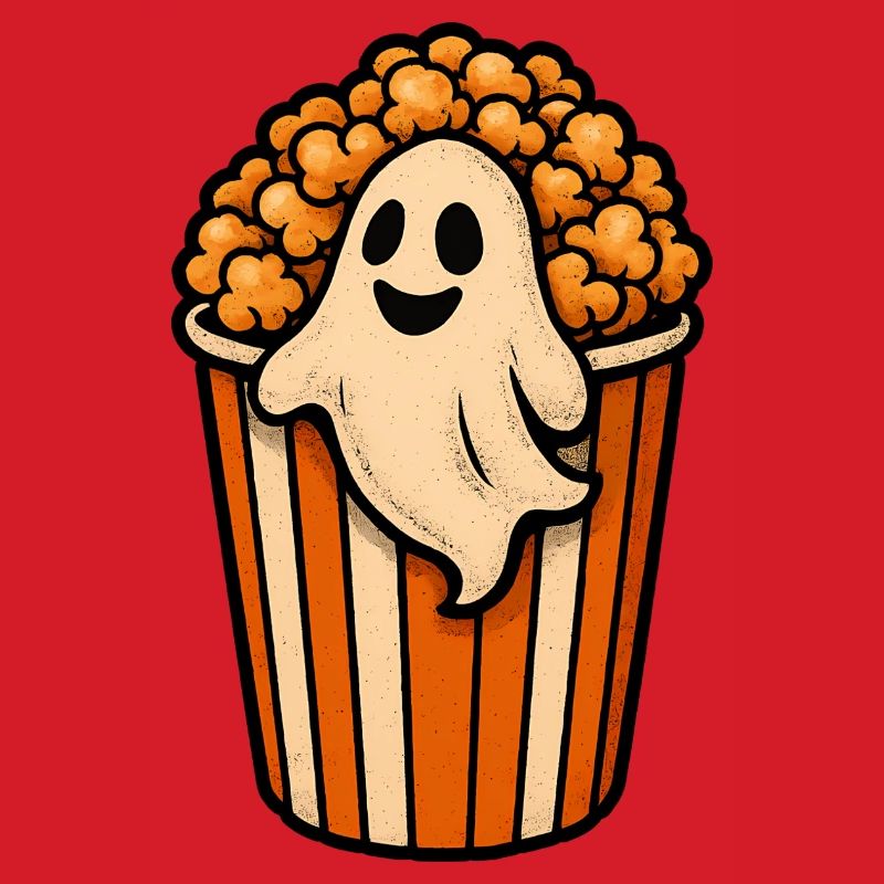 Fantôme de pop-corn dans le pot de pop-corn