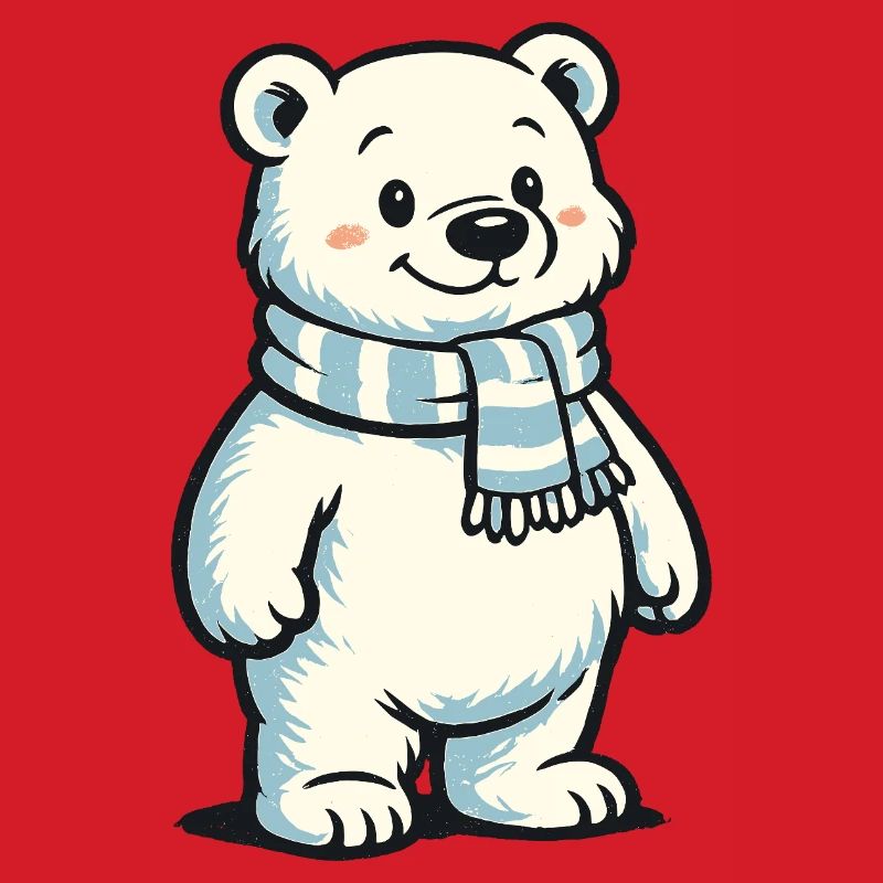 Polarbär mit Schal